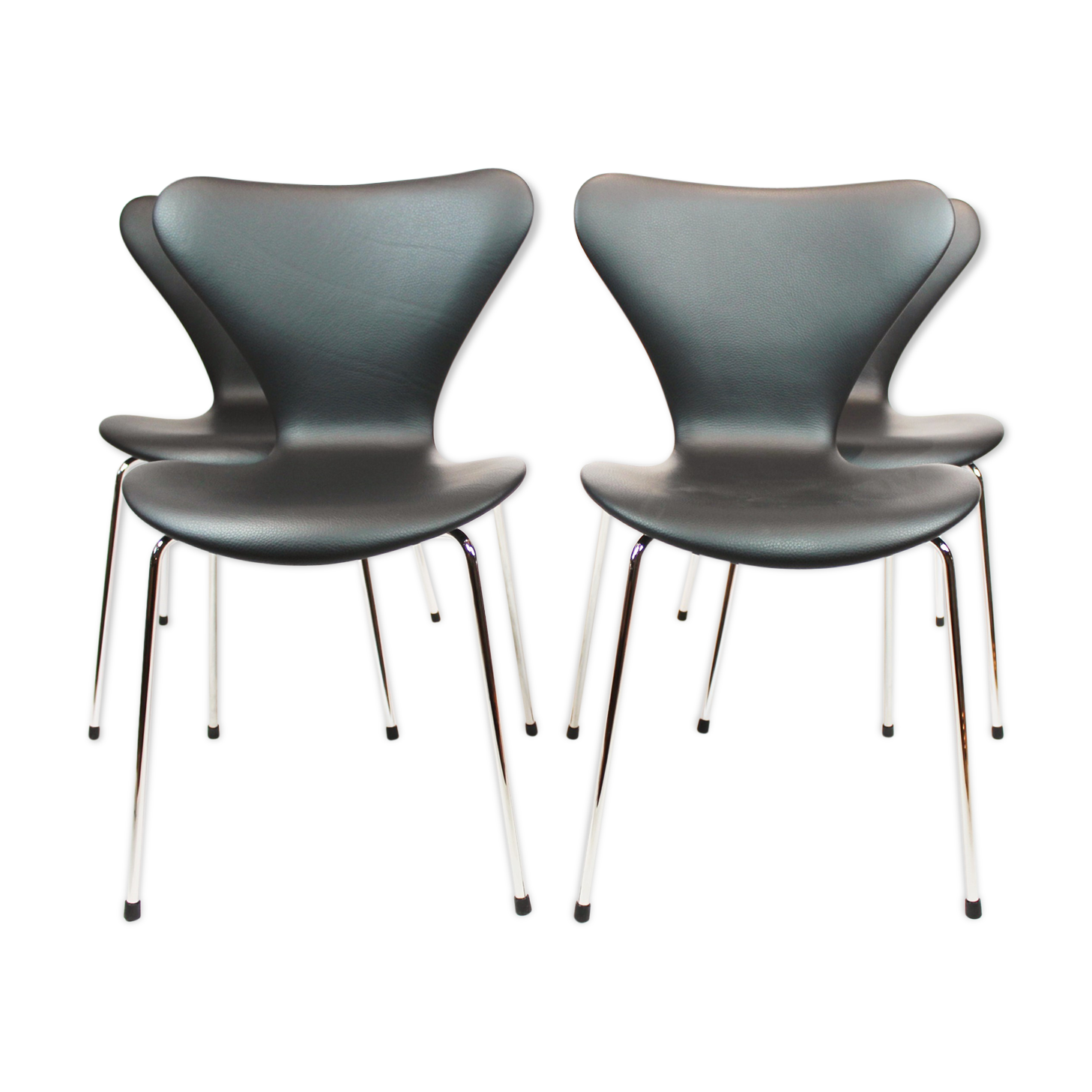 Lot de 4 chaises, seven modèle 3107, conçu par Arne Jacobsen et fabriqué par Fritz Hansen