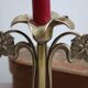 Golden metal stand candle holder