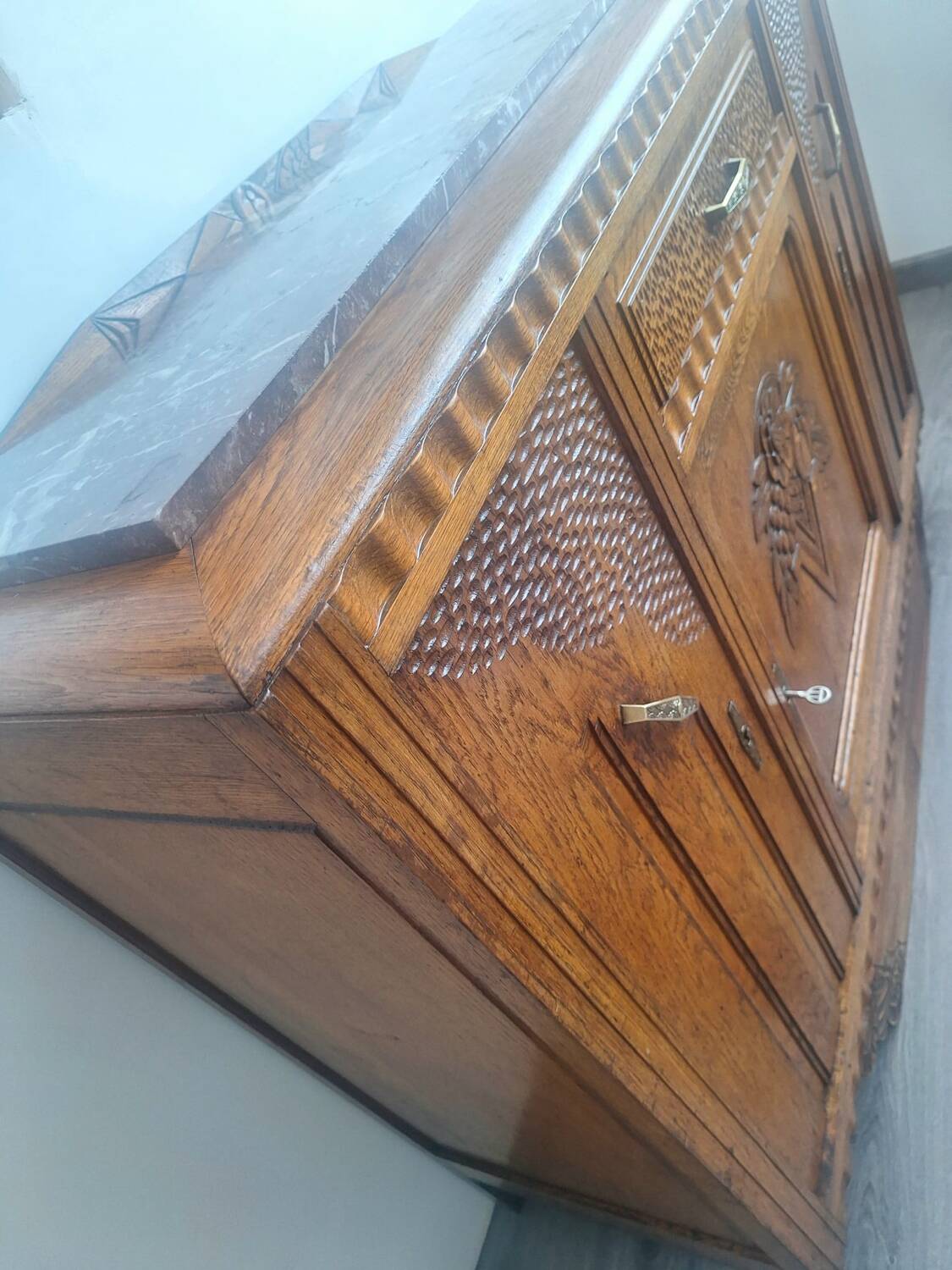 Art Deco sideboard with marble top, antique dresser