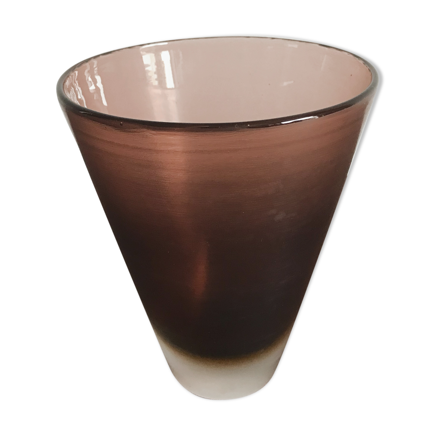 Paolo venini italian midcentury glass vase “incisi” serie, 1956