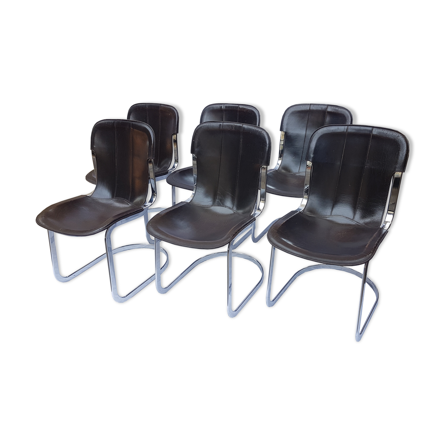 Set of 6 chairs of the brand Cidue 1970