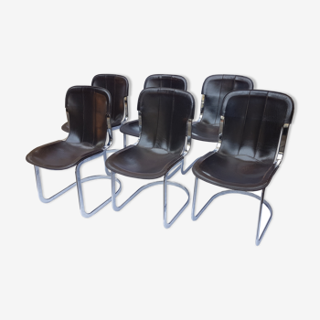 Set of 6 chairs of the brand Cidue 1970
