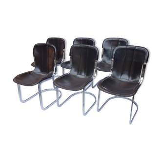 Set of 6 chairs of the brand Cidue 1970