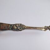 Art Nouveau sugar tongs in solid silver and vermeil