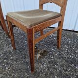 Set of 6 modernist chairs in solid oak with high backs from the 50s
