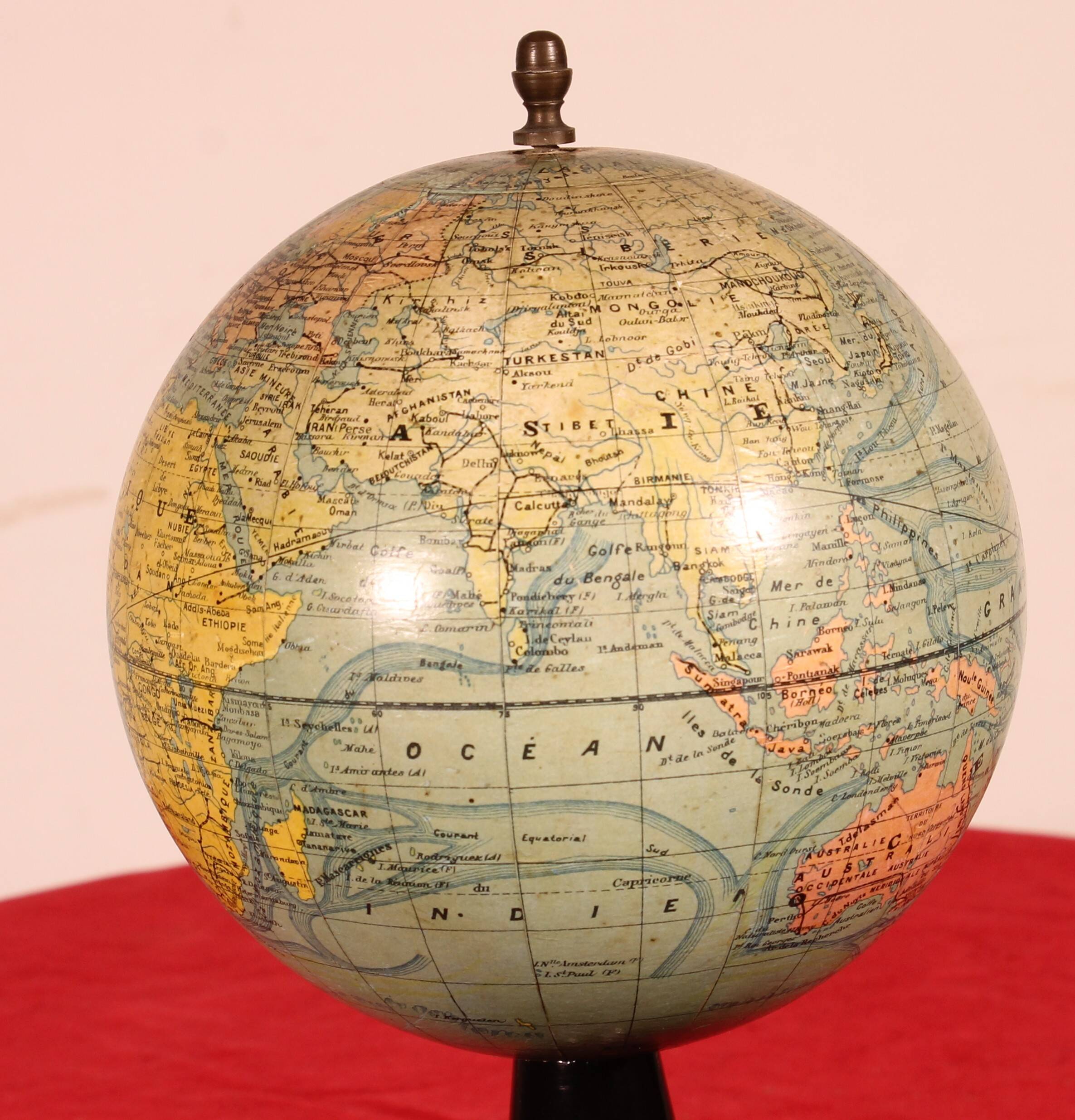 Terrestrial globe by J. Forest Paris - 19th century