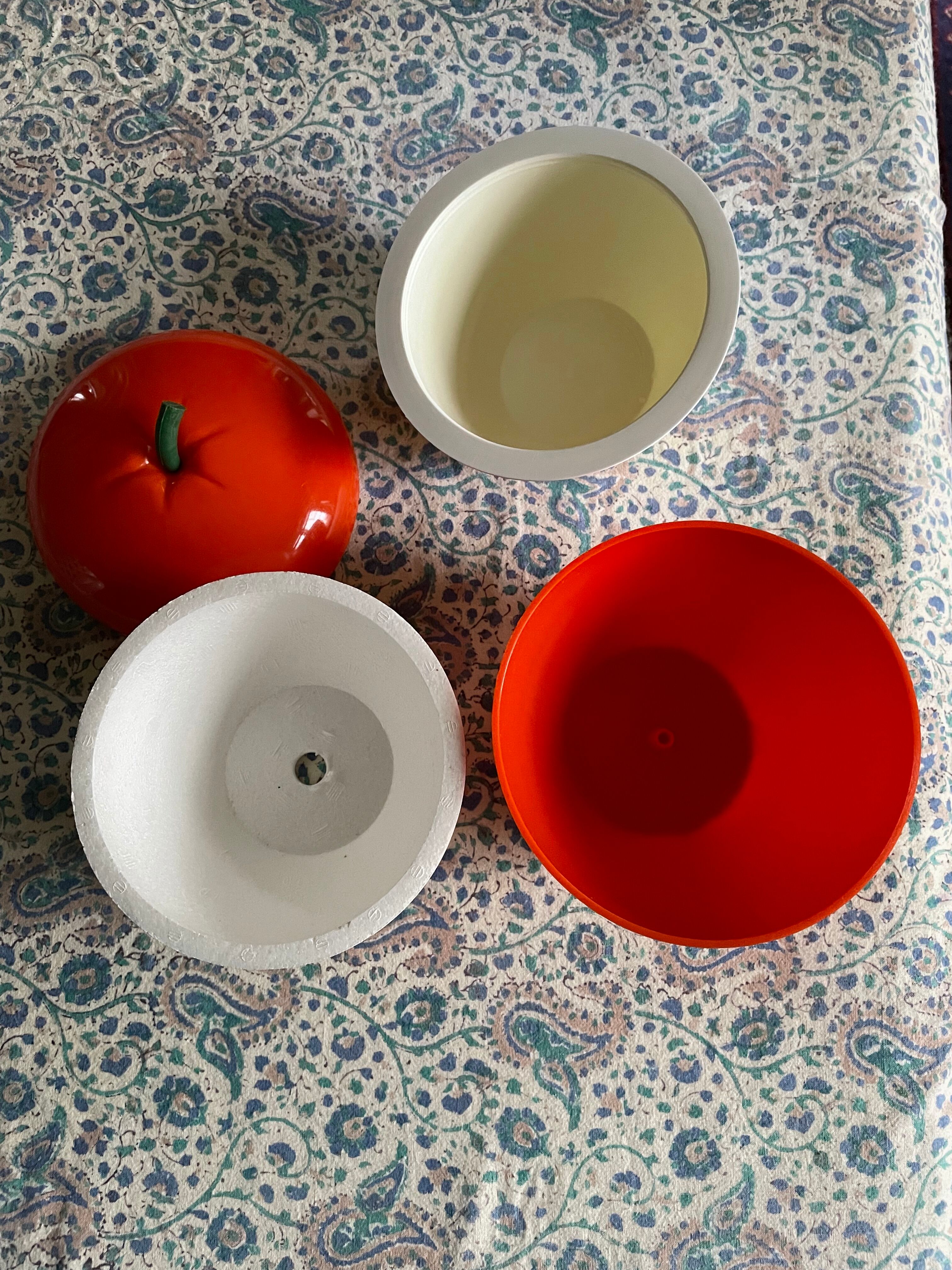Orange apple ice bucket 1970
