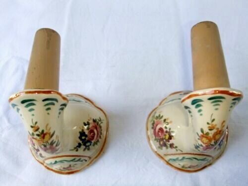 Pair wall lamp earthenware porcelain luminaire candle holder