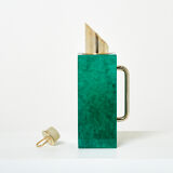 Thermos pitcher in green parchment and brass by Aldo Tura 1960