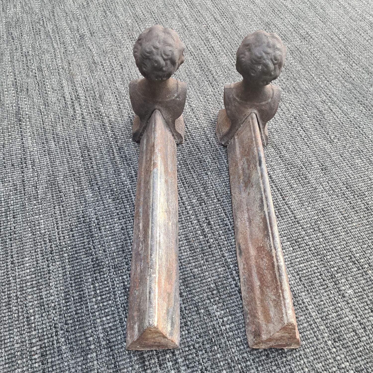 Pair of cast iron andirons