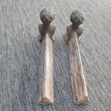 Pair of cast iron andirons