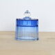 Blue Bohemian crystal toilet jar bottle, glass