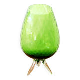 Green Empoli glass tealight vase