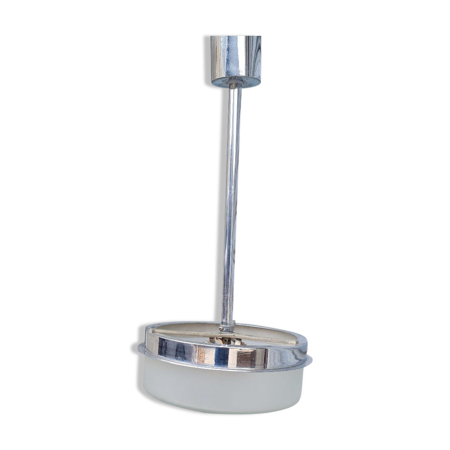 Czechoslovakian frosted glass pendant light