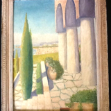 Tableau peinture sur isorel années 1940
