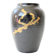 Vintage ceramic vase, black and gold, Japandi style