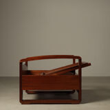 Mid-century architectural teak lounge chair with cane seat, 1950s