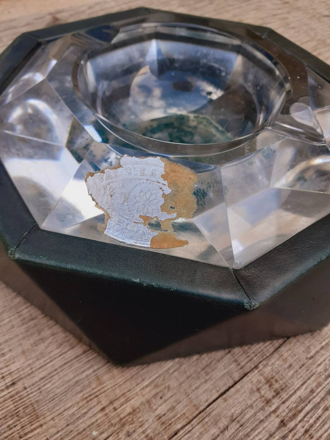 Ashtray Le Tanneur and crystal Val St Lambert