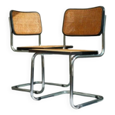Pair of black Cesca chairs B32 Marcel Breuer