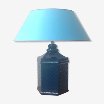 Large Lamp in Blue ceramique France 1970