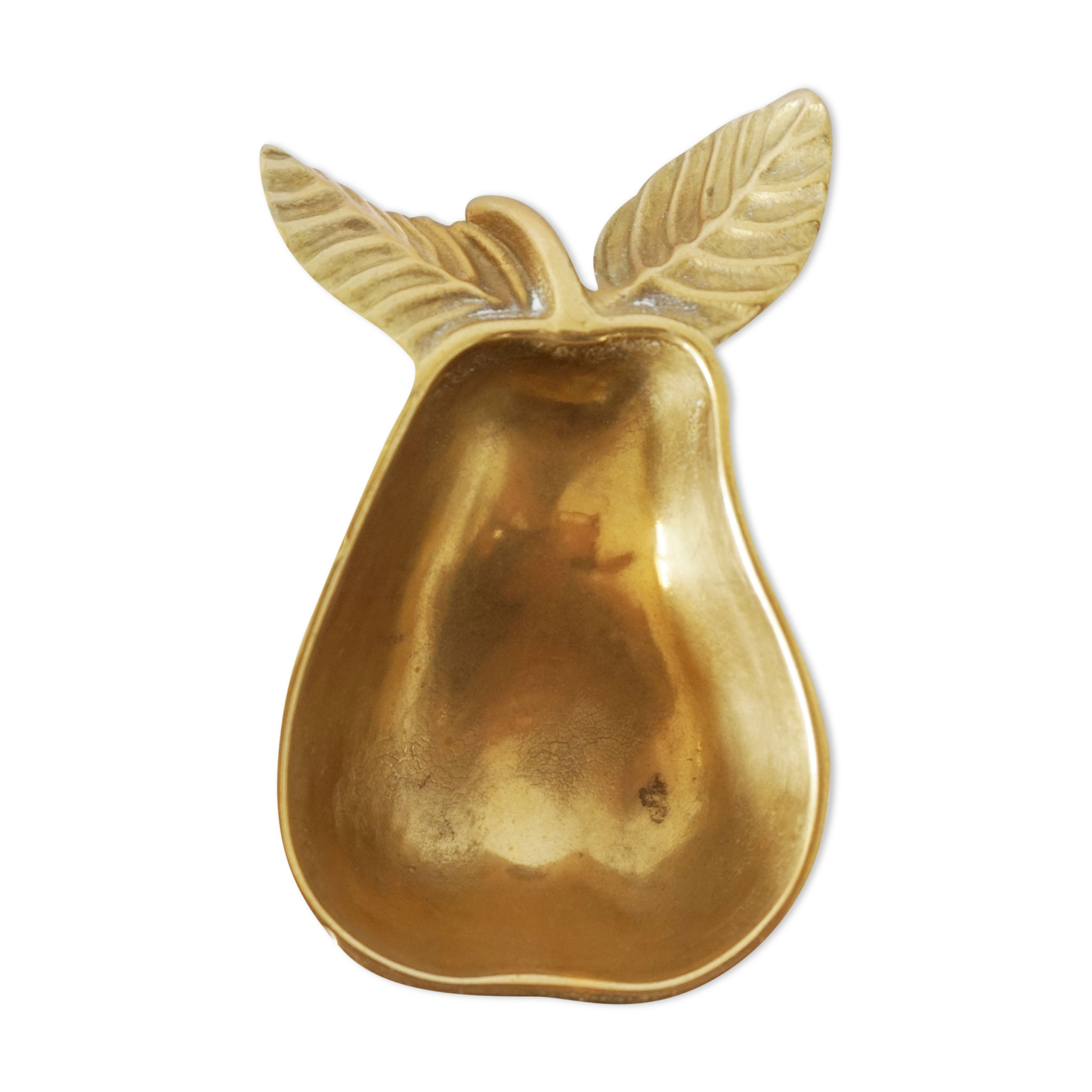 Brass pear trinket bowl