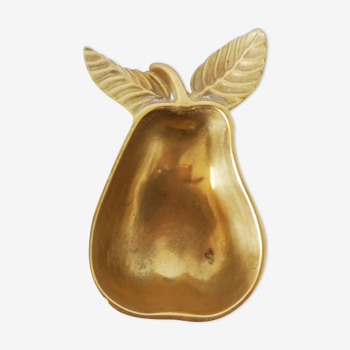 Brass pear trinket bowl