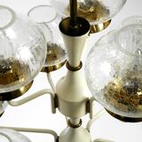 Beautiful 1960s brass glass Tulipan ceiling lamp by Hans Agne Jakobsson