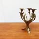 Vintage brutalist floral metal candlestick