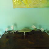 "Paulmann" 1m40 design hanging 6 lights anodized aluminium - 70s