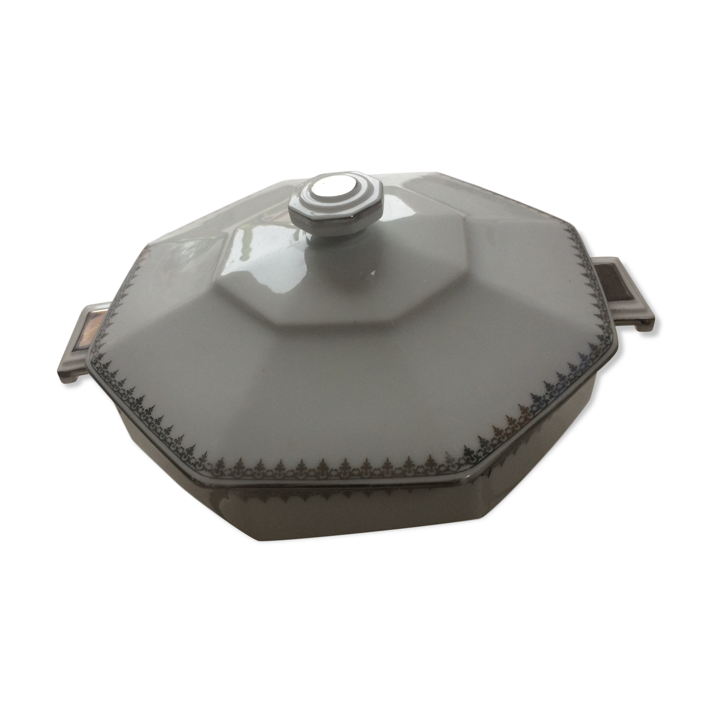 Soup tureen white art deco.