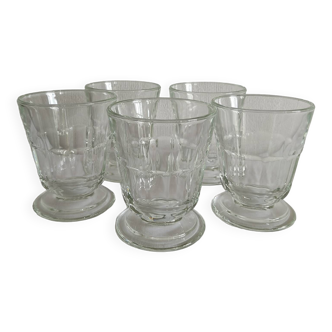 5 old vintage water glasses from the 70s, perfect condition