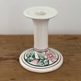 Pair of hand-painted English porcelain candlesticks