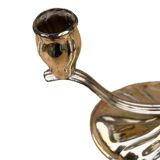 Three-armed, plated candlestick, Germany, 1940s.