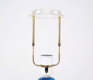 Nils Kähler blue earthenware table lamp, 1960s
