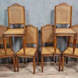 Série de 6 chaises époque Art Déco en noyer vers 1925