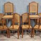 Set of 6 Art Deco walnut chairs from around 1925.