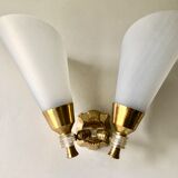 Applique double flambeau plexiglas 1950