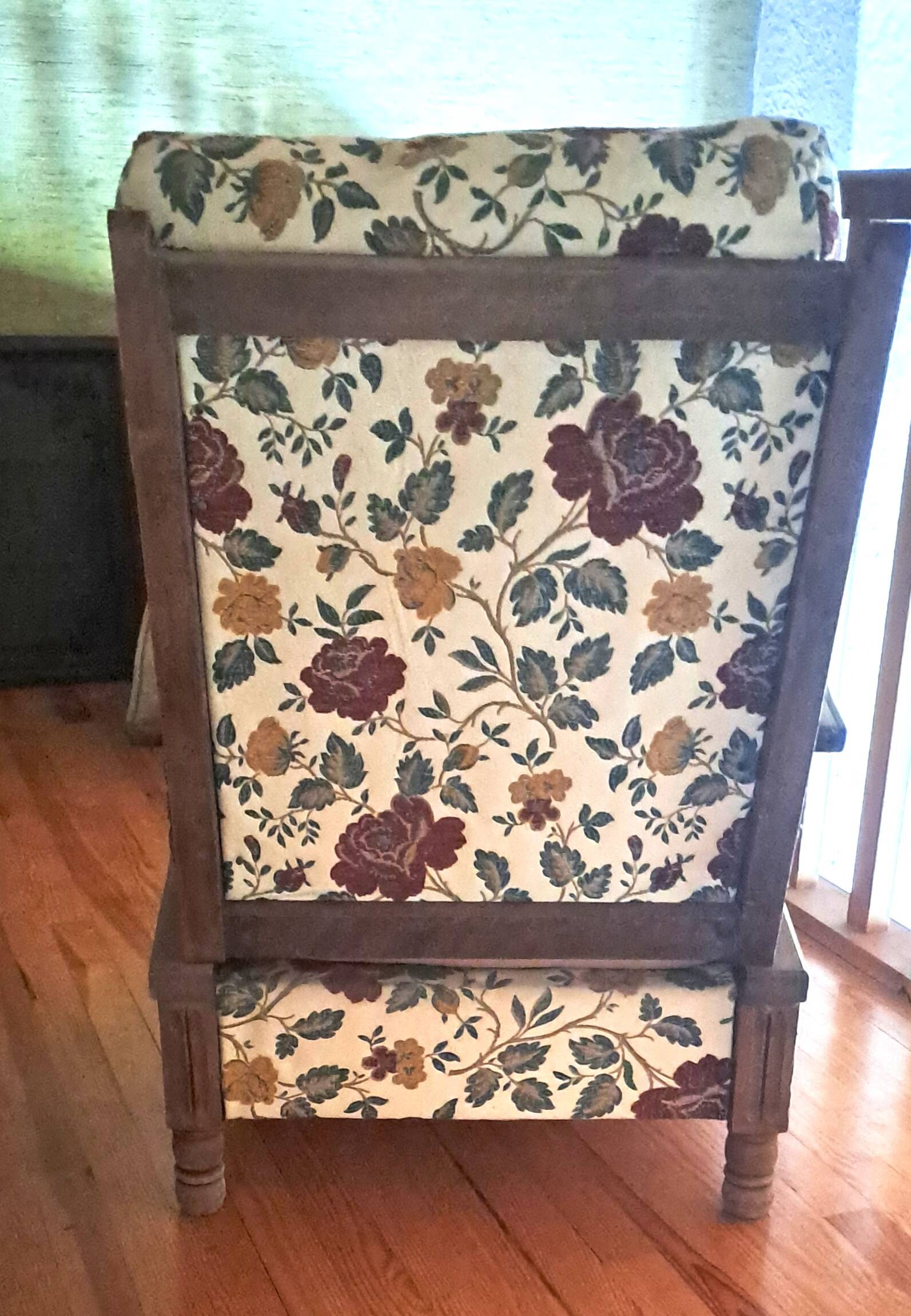 Fabric and wood armchair, comfort, relax, 1950s