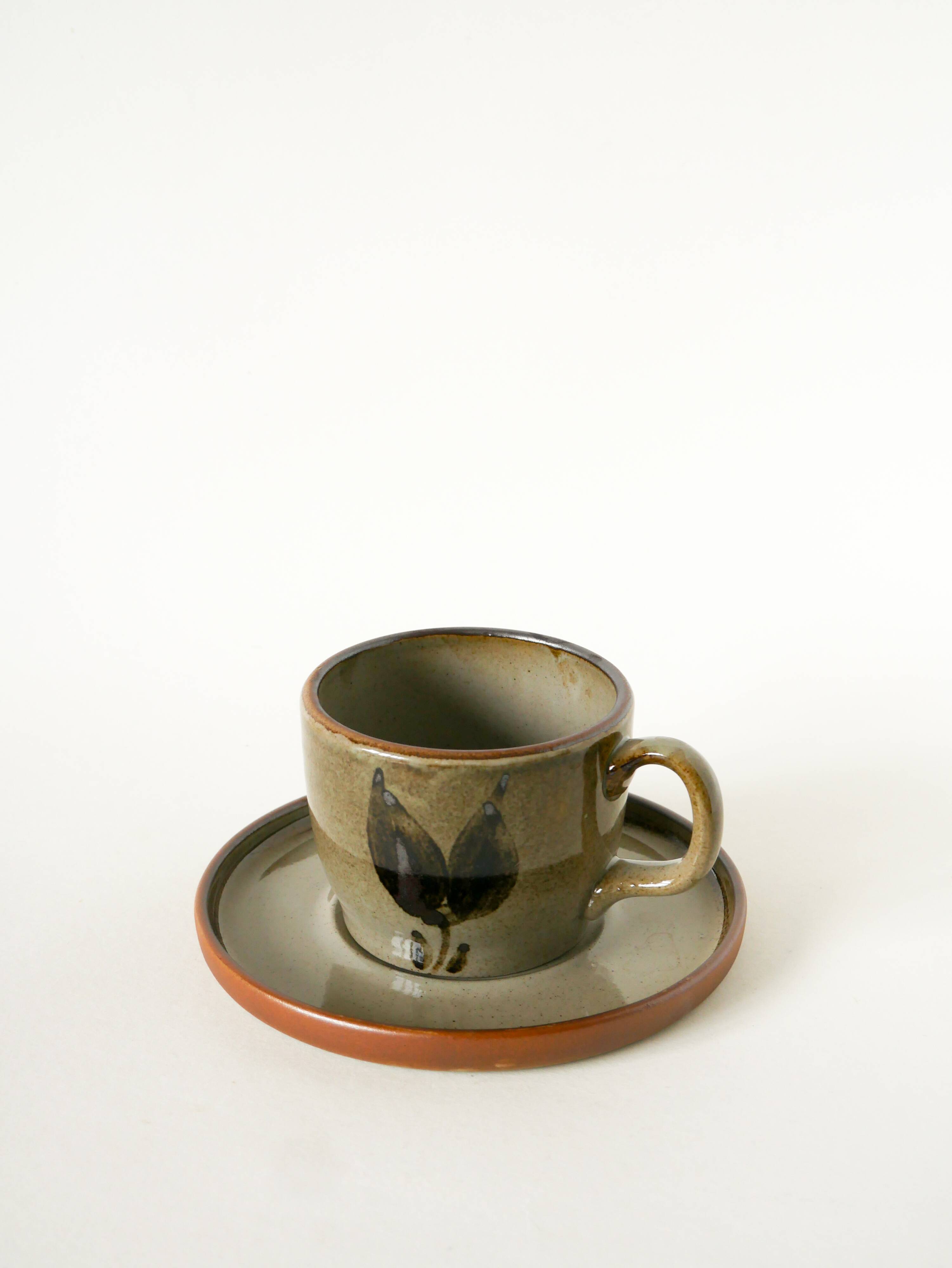 Large glazed stoneware lunch set, Beige Grey, 1970