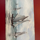 A pair of old paintings on wood.