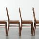 Set of 4 antique oak dining chairs in Art Nouveau style with sheepskin