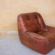 Brown vintage leather armchair