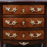 Small marquetry chest of drawers, Louis XV style – mid 19th century