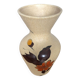 Ancien vase étrusque céramique beige décor fleurs émaillées