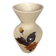 Ancien vase étrusque céramique beige décor fleurs émaillées