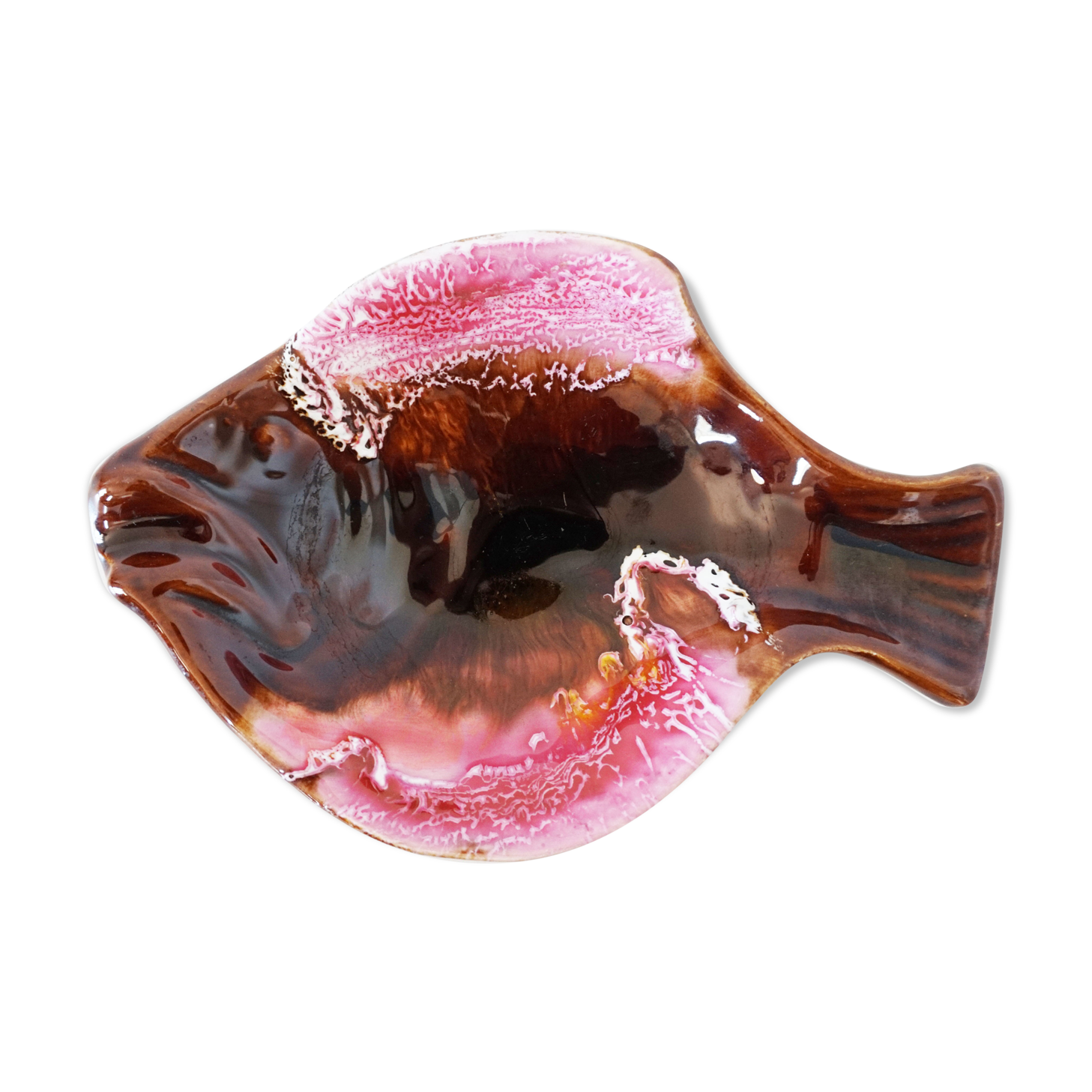 Empty pocket vintage ceramic fish