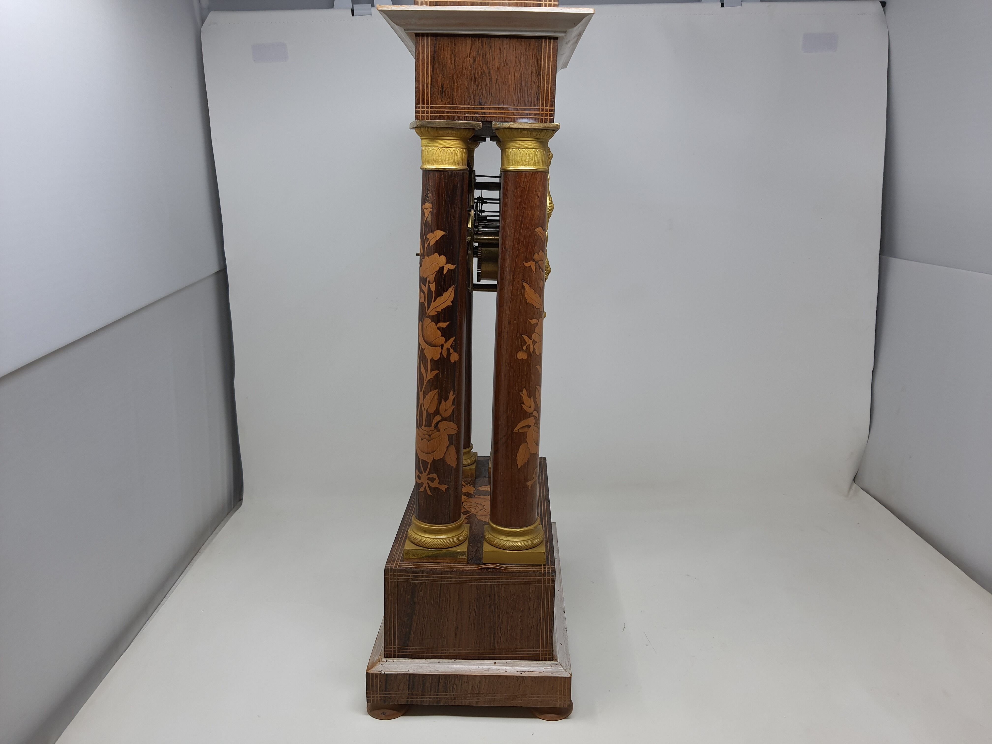 Former square portico column to lay Charles X marquetry