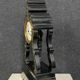 Portico clock of eventful shape of napoleon III period blackened wood inlaid with brass
