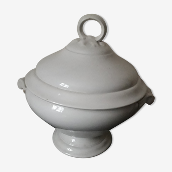 Soup tureen white sarreguemines XIX th