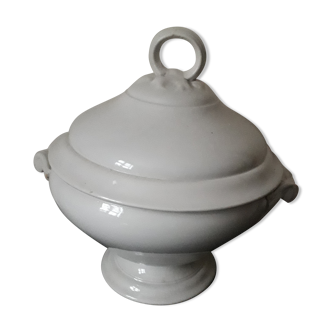 Soup tureen white sarreguemines XIX th